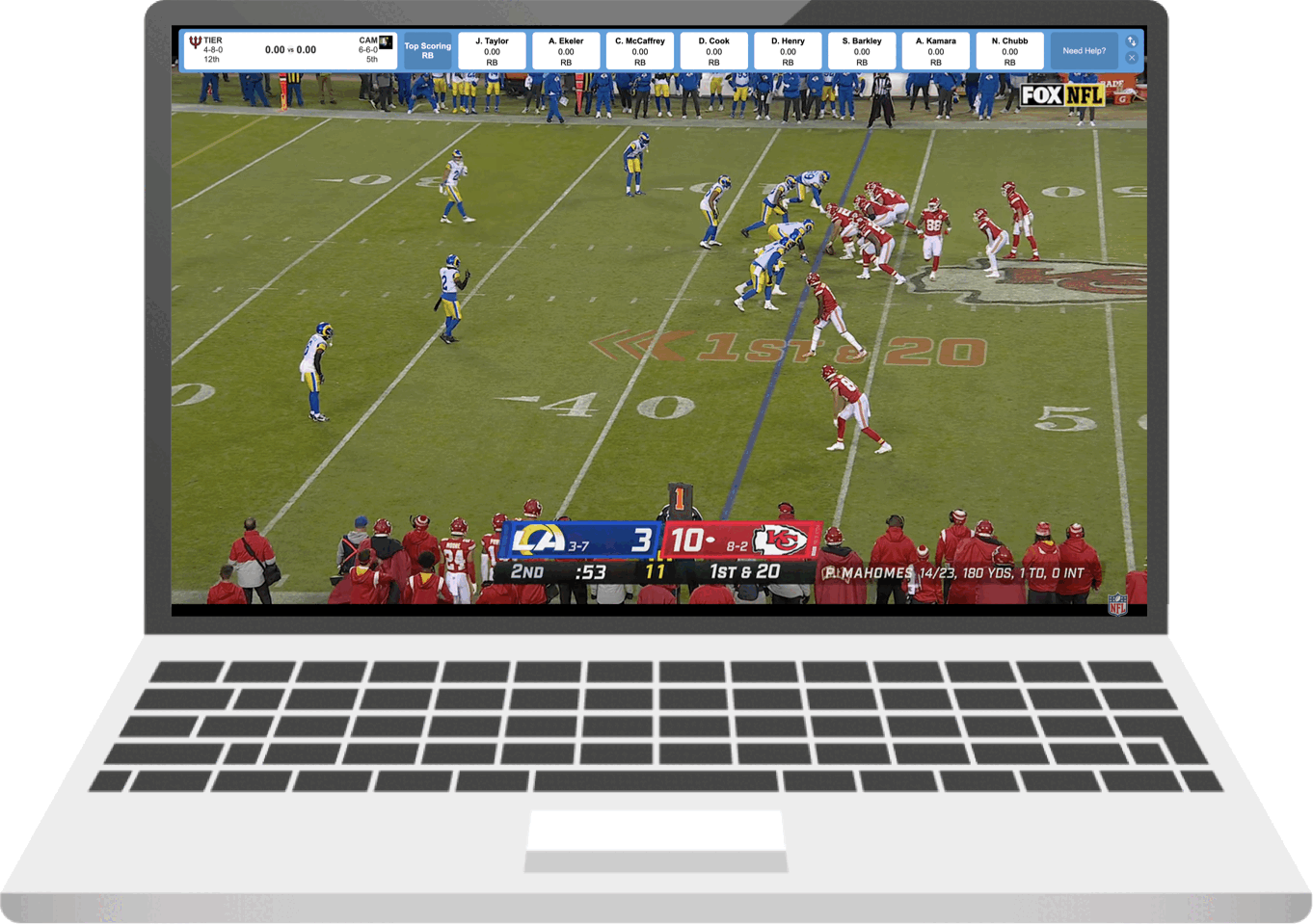 The pre-rebuild myscrollr.com marketing page, built on Wix, framed entirely around fantasy football